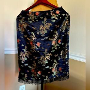 Clio silk skirt with beaded fringe